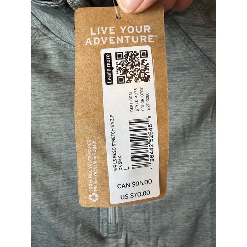 Eddie Bauer Women's Gray Resolution Stretch Long Sleeve 1/4 Zip Pullover L - Picture 8 of 10
